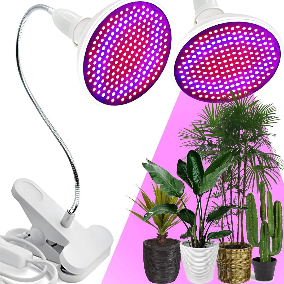 Green Harmony Plantlamp LED Plantenlamp 20W 200 LED-clip Kamerplanten Tuinieren Bonsai Groenten-plantenlicht Kweeklamp Volledig Spectrum Plantenlicht 360° Verstelbare Groeilamp Kweeklamp