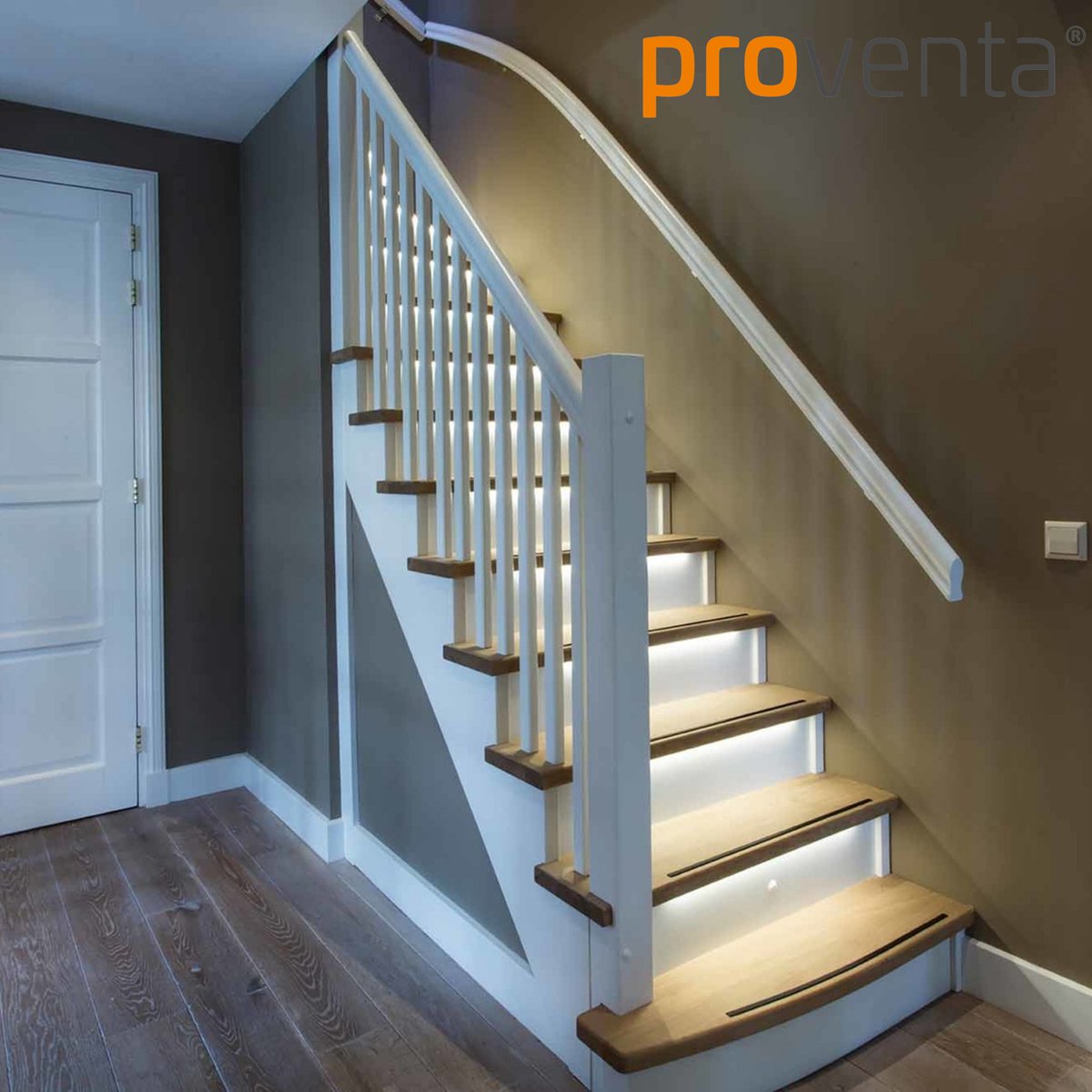LED Stair lighting set with motion sensor - 15 x LED strip 80 cm - Cool white light