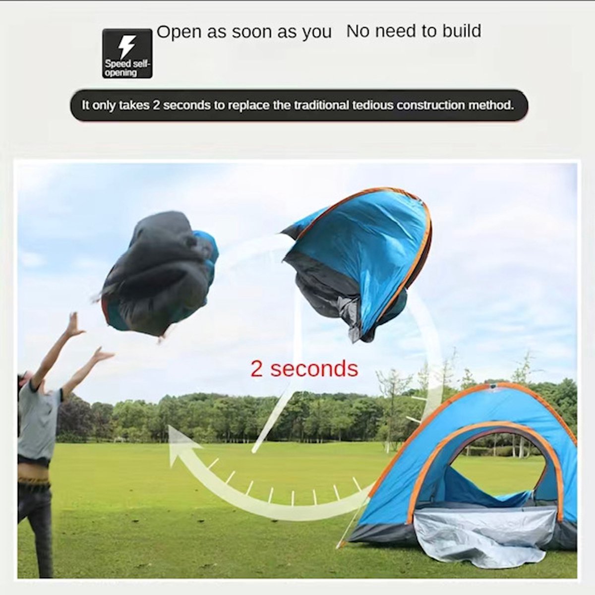 Pop-up tent for 1 person, beach tent, quick to set up, waterproof, lightweight, camping, breathable, for camping, climbing, fishing, survival, festivals