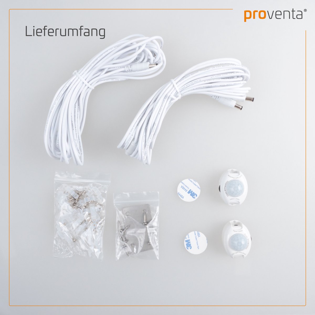 LED Stair lighting set with motion sensor - 15 x LED strip 80 cm - Cool white light