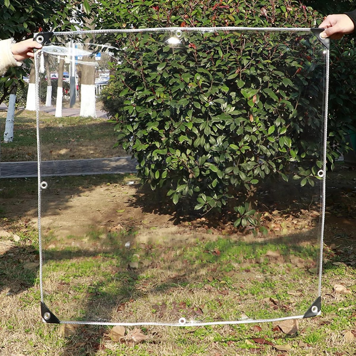 Transparent tarpaulin 2.4 x 3 m with rings 0.3 mm PVC waterproof rain cover Tarpaulin, arbor balcony, dog kennel roof, 2024