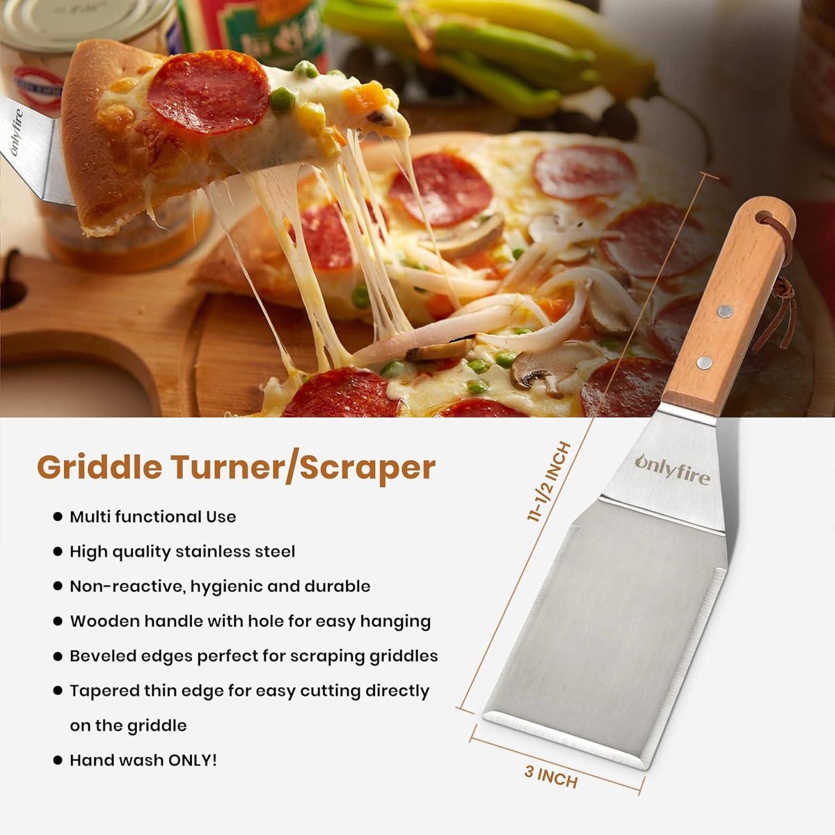 BBQ Grill Accessoires Kit - Roestvrijstalen Bakplaat Spatel Schraper Gereedschap - Gietijzeren Grill Pers - voor vlakke bakplaten grills - ovens - fornuizen - koken Plancha BBQ