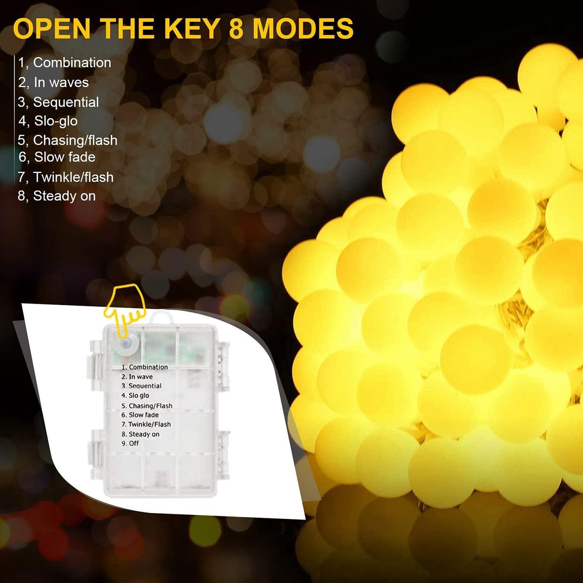 Kerstverlichting Led-lichtsnoer buiten batterij 105 m 100 leds lichtketting binnen buiten afstandsbediening 8 modi waterdicht Kerstverlichting bruiloft Kerstmis balkon