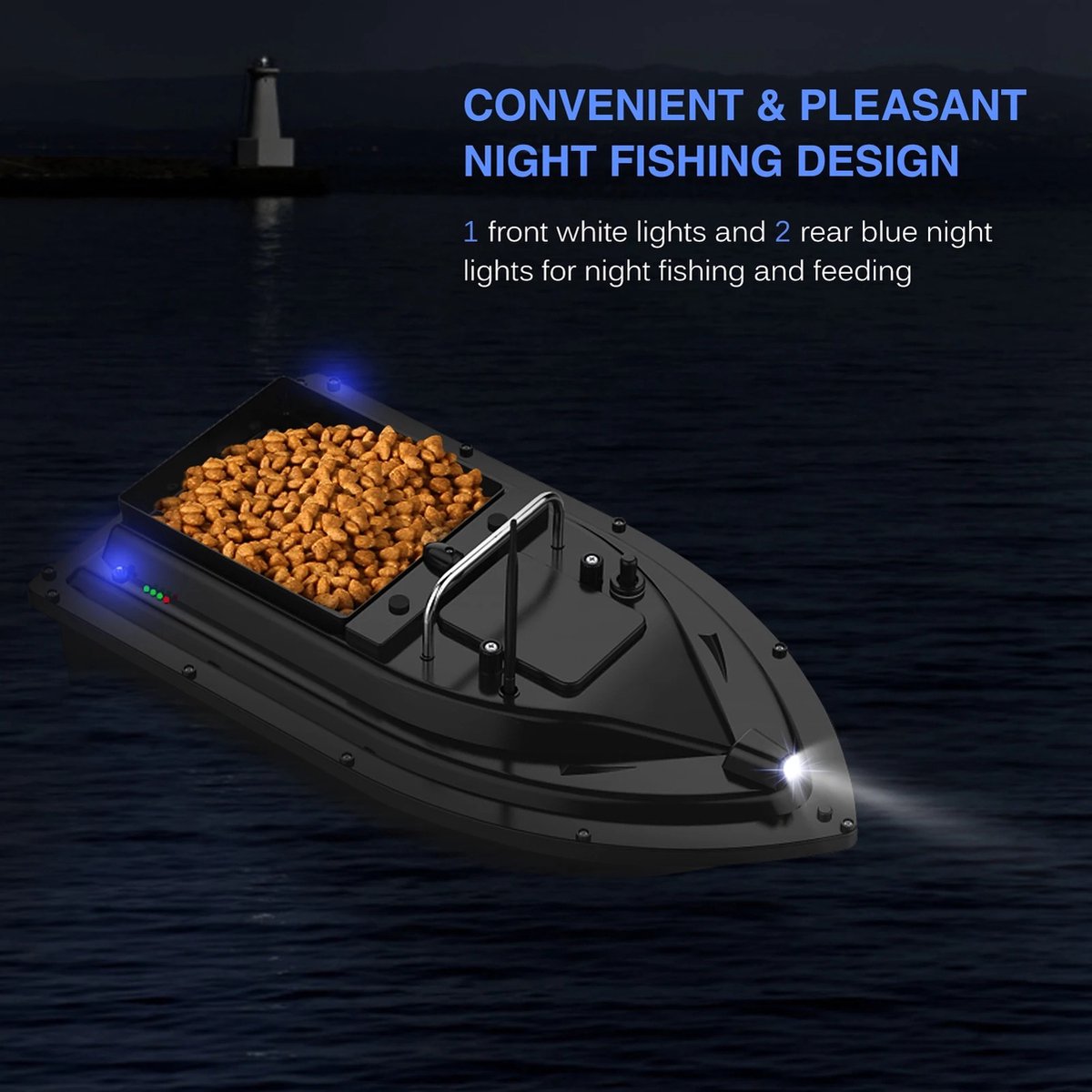 Bait boat - 2.0 KG Payload - Hook release - 500M range - Cruise Control - Bait boat Carp fishing - 6 Hours Usage time - Top Class Bait boat!