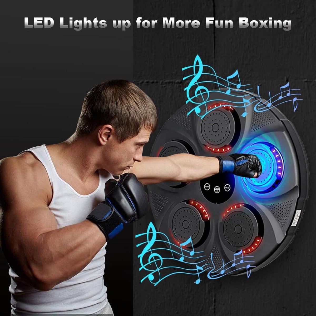 Slimme elektronische muzikale boksmachine voor thuisgebruik - bokstraining voor volwassenen en kinderen met LED-licht en bluetooth-sensor Boxing machine