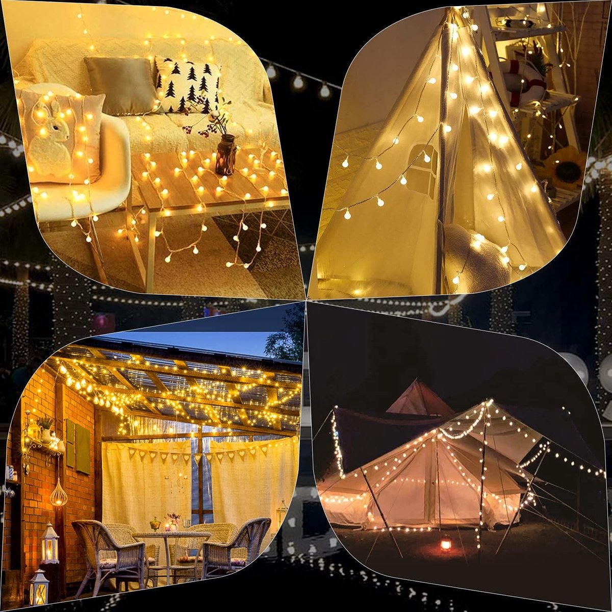 Kerstverlichting Led-lichtsnoer buiten batterij 105 m 100 leds lichtketting binnen buiten afstandsbediening 8 modi waterdicht Kerstverlichting bruiloft Kerstmis balkon