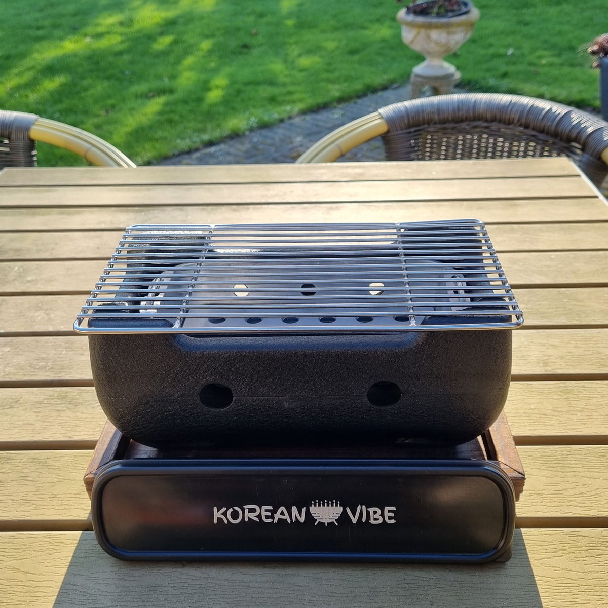 KoreanVibe De Kleine Grill Barbecue - BBQ - Grill - Tafel - Barbecue - Koreaanse BBQ - Houtskool BBQ - Koreaanse Barbecue