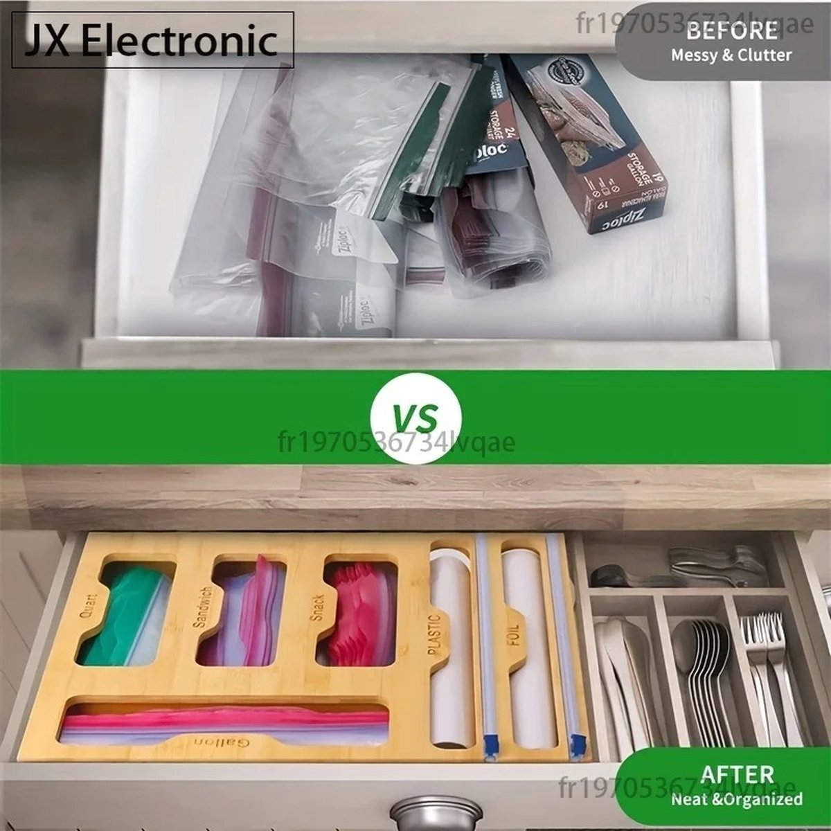 MartiCo® Keuken Organizer - 100% Bamboe - Ruimtebesparend - Folie en Vershoudfolie - Ophangbaar