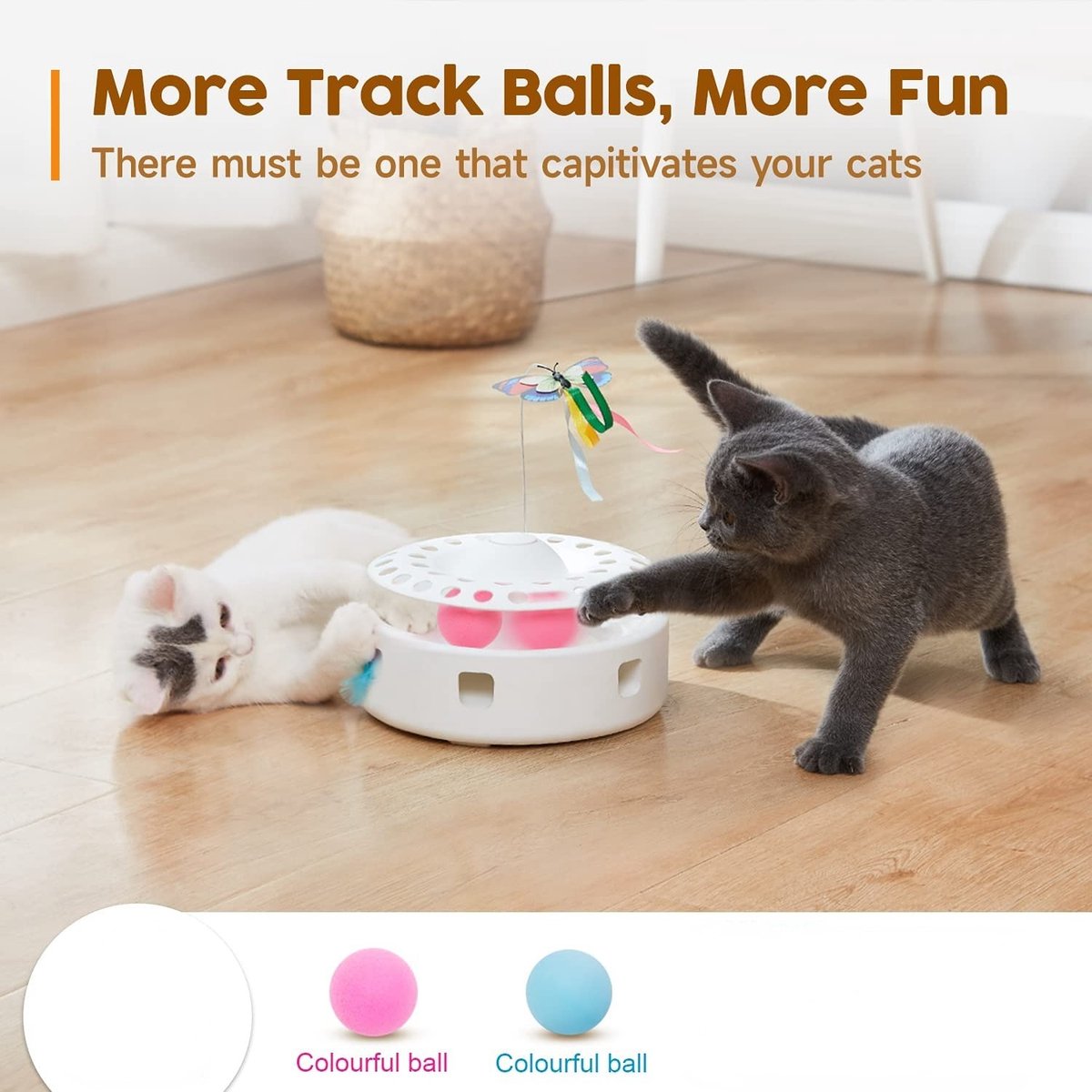 Cat Toys 3-In-1 Smart Interactive Intelligent Kitten Toys, Fluttering Butterfly, Random Moving Feather, Moves Fit And Healthy Toy Pet Cat Kitten