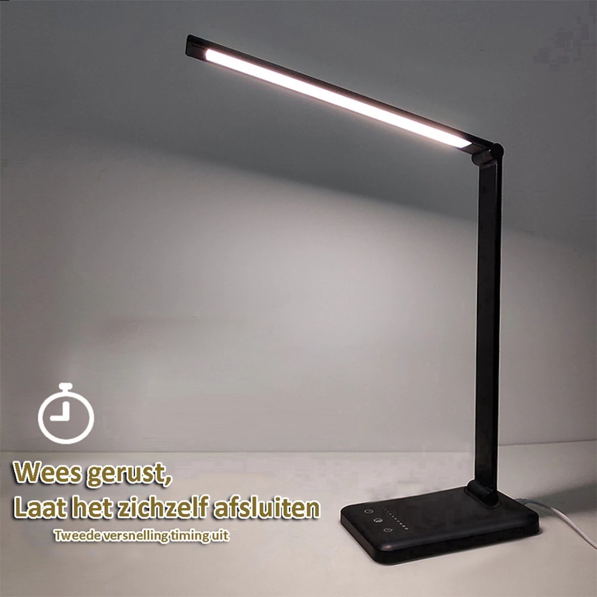 Daylight Desk Lamp LED Dimmable - Reading Lamp Rechargeable - Night Lamp Standing - Table Lamp - Hobby Lamp - Bedside Lamp