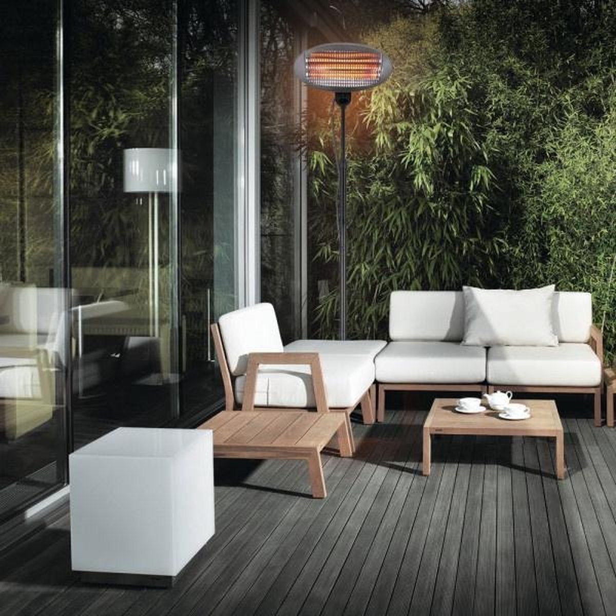 Patio heater, radiant heater, with 3 heat settings