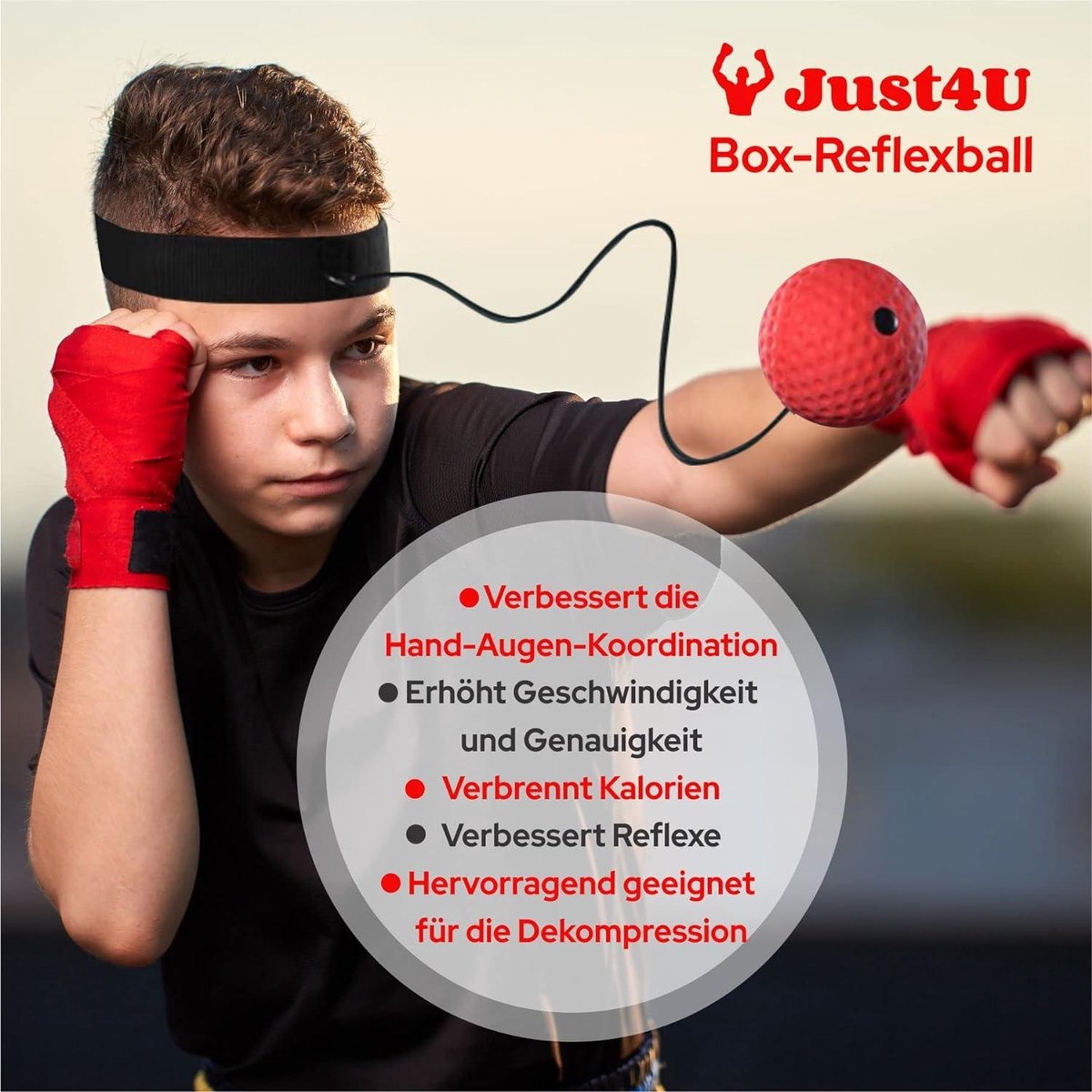 Vrijstaande Opblaasbare Boksbal met Reflexbal - Inclusief Handbandages & Luchtpomp - Onmiddellijke Terugslag - Binnen & Buiten Vechtsport Praktijk muziek boks machine