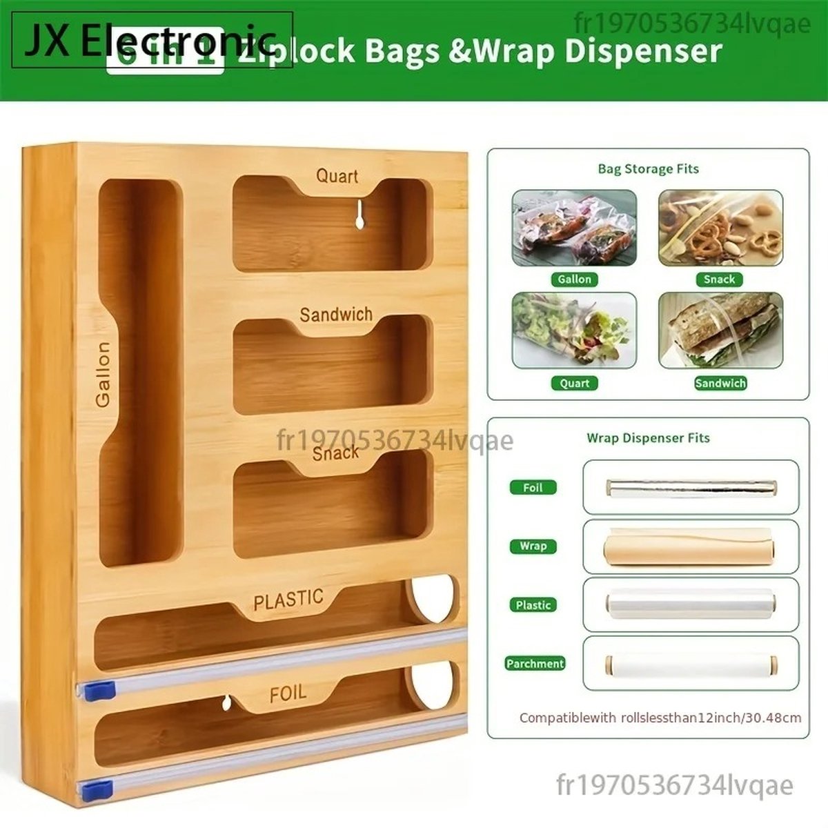 MartiCo® Keuken Organizer - 100% Bamboe - Ruimtebesparend - Folie en Vershoudfolie - Ophangbaar