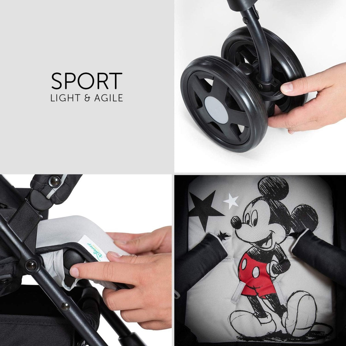 Sport lichtgewicht buggy tot 18 kg met ligstand vanaf de geboorte, gemakkelijk en compact inklapbaar, voorbeugel, grote boodschappenmand - rood