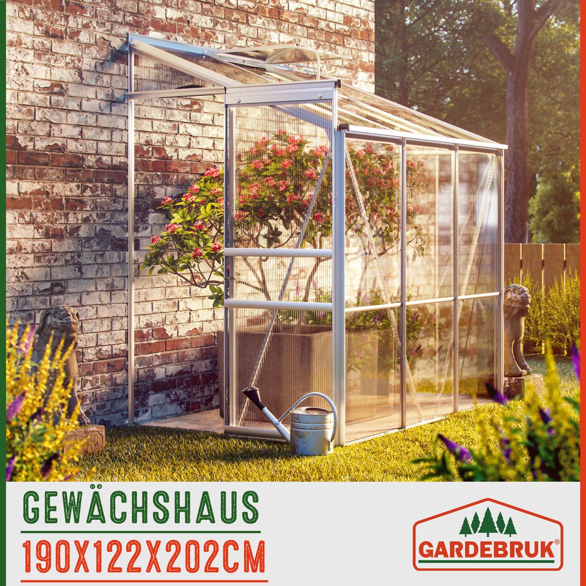 Muurkas - Aluminium 190x122cm – incl. Fundering
