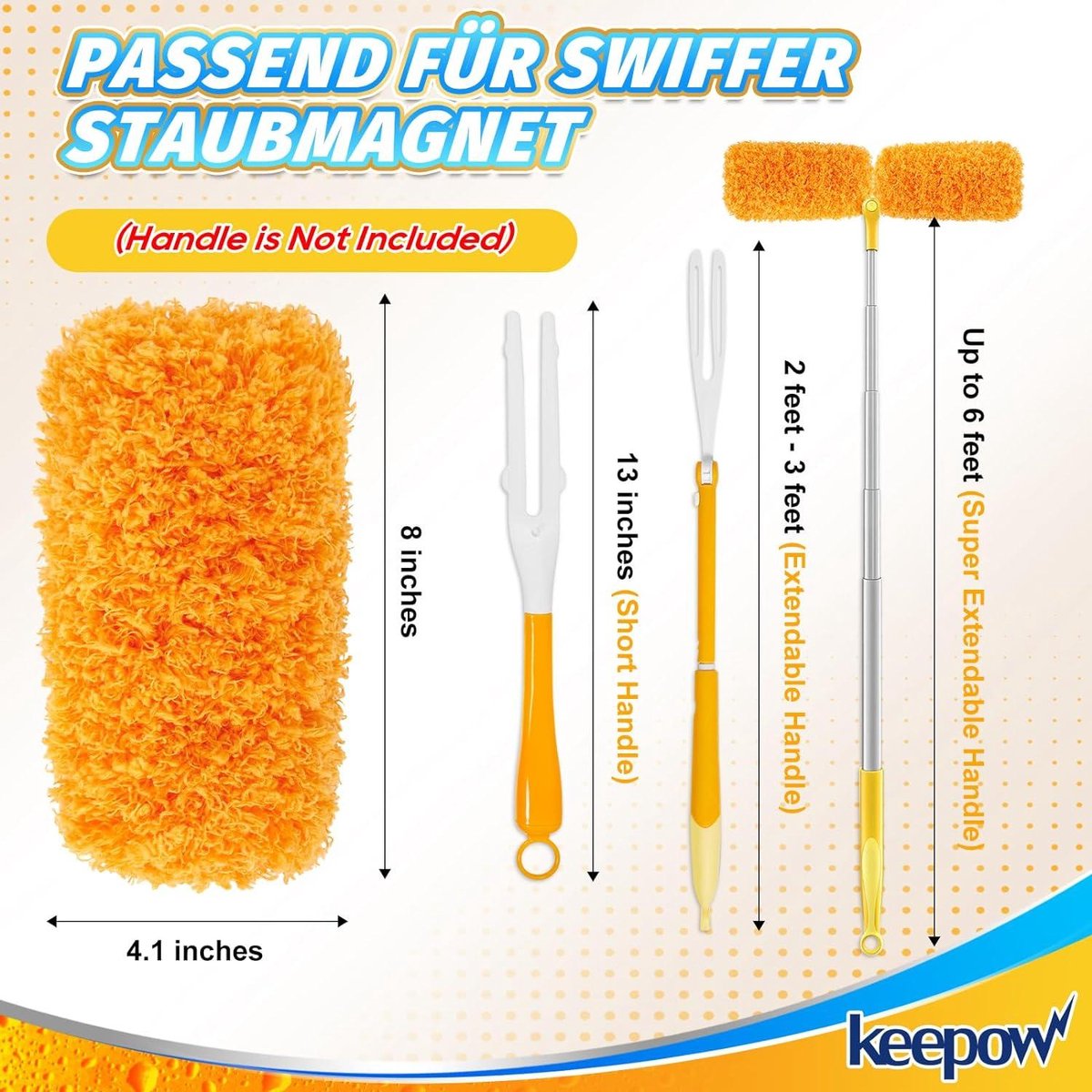 Refill herbruikbare stofmagneet - Swiffer Duster XXL & Swiffer Duster 360° - plumeau navulverpakking (4 stuks) Duster