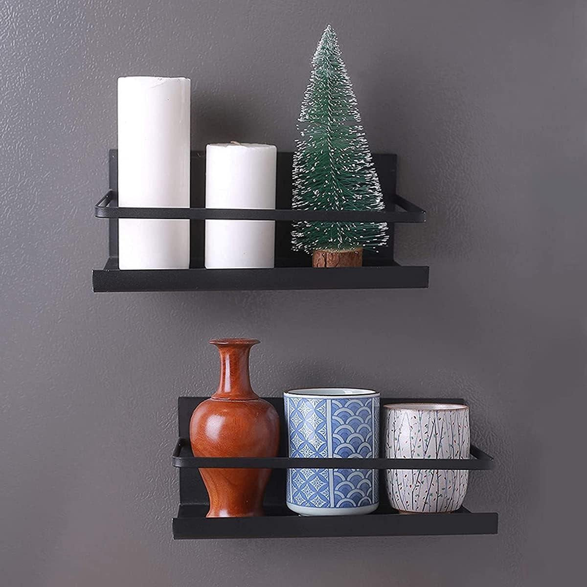 Refrigerator hanging rack magnet spice rack with shelf kitchen rack black - 2 pieces Washing machine rack