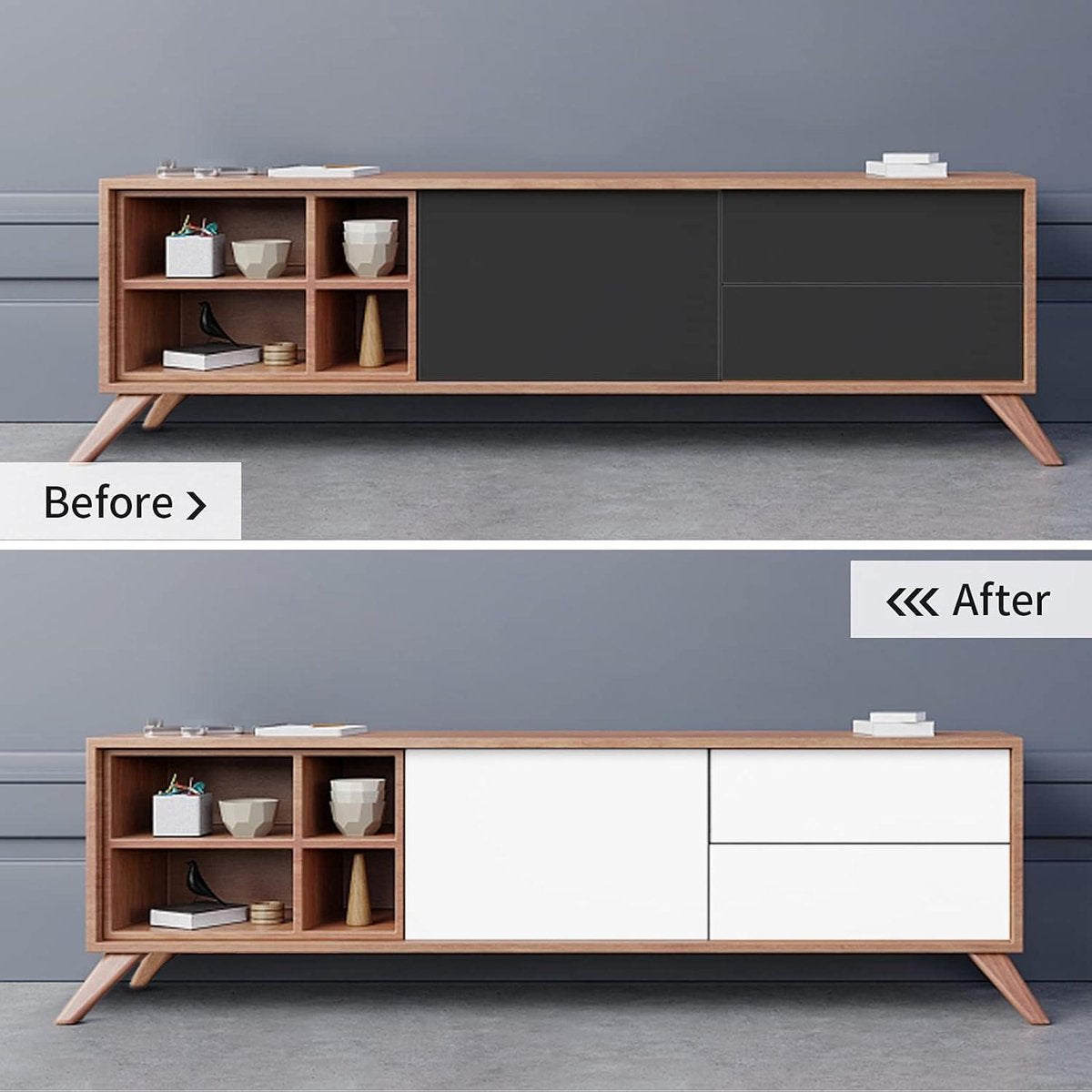 Self-adhesive film white 61 x 500 cm waterproof vinyl - for furniture, kitchen, wall, dresser, cupboard, table - furniture film