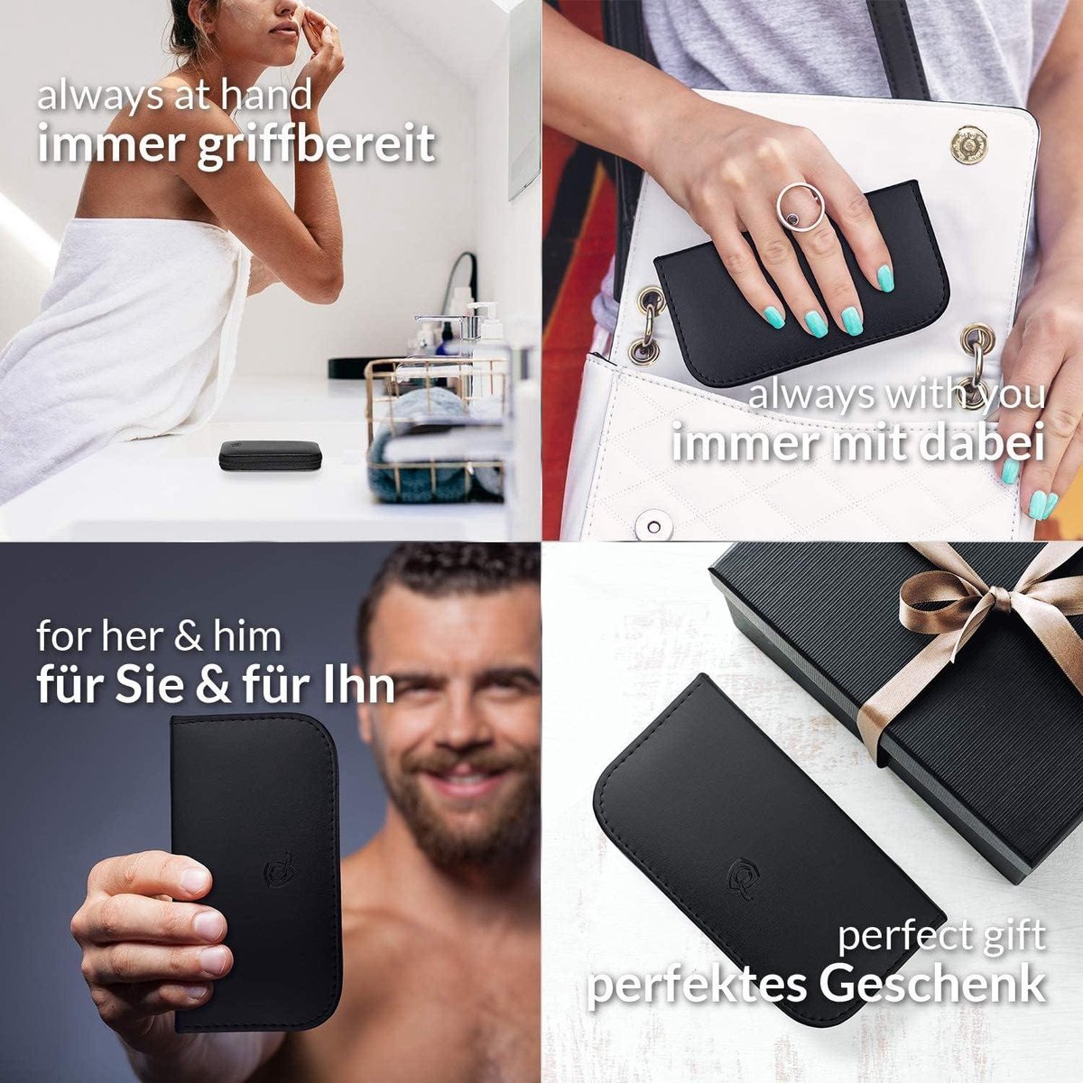 Manicureset - Solingen - Kunstlederen etui - 6-delige nagelset - Vrouwen - Mannen - Glanzend vernikkeld gepolijst staal
