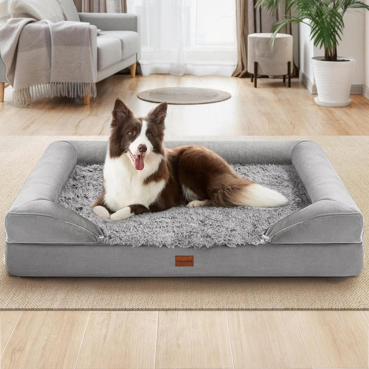 Orthopedic Dog Bed with Thick Foam Waterproof - Removable Washable Pet Bed Cover for Large Medium Small and Senior Dogs - Comfortable and Durable Fluffy Dog Bed