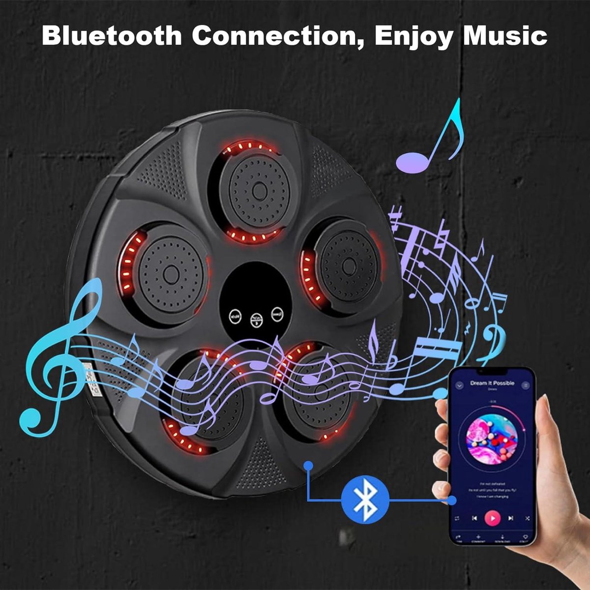 Smart Electronic Music Boxing Machine for Home Use - Boxing Training for Adults and Children with LED Light and Bluetooth Sensor Boxing Machine