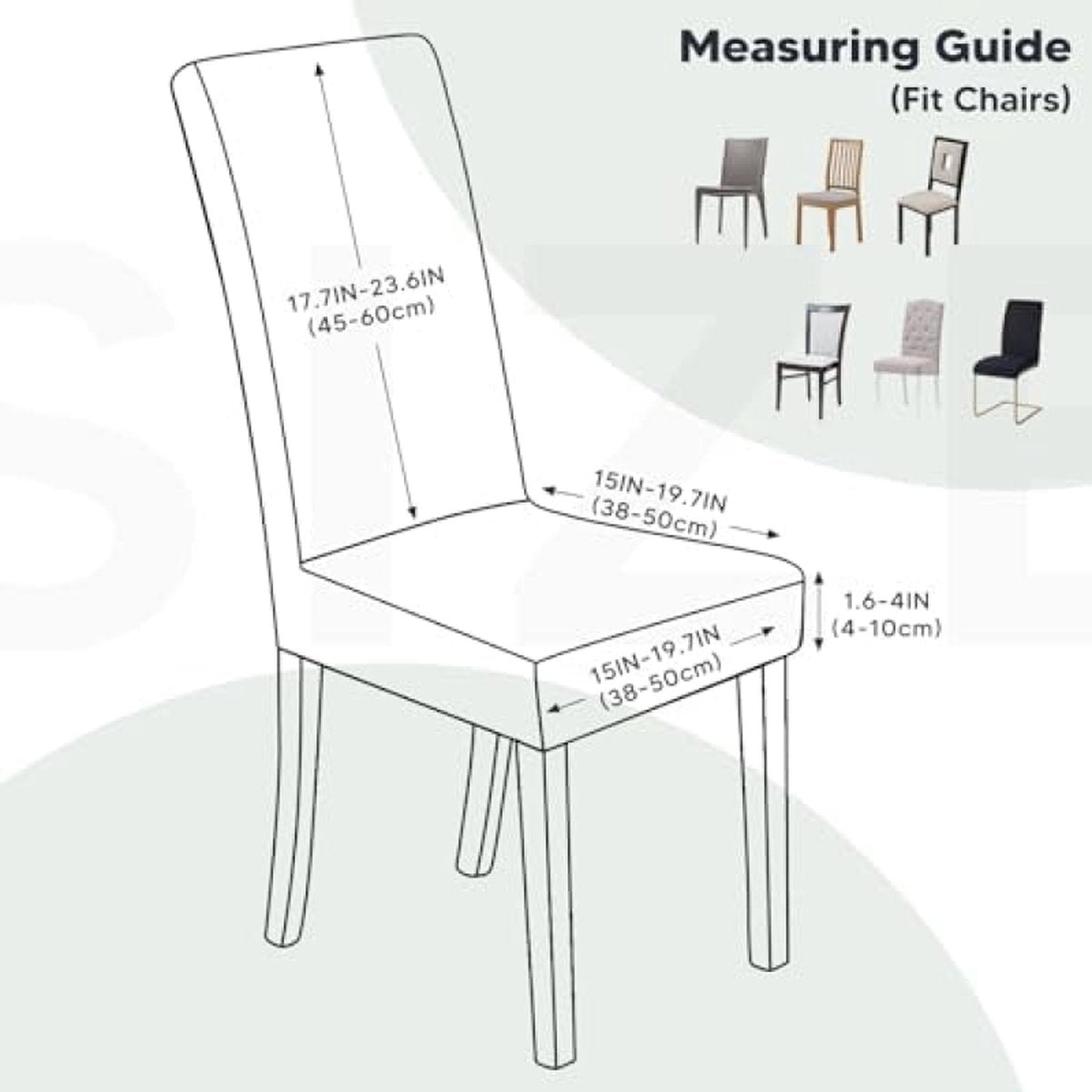 Dining Chair Covers 4 Pack - Removable Washable Dining Chair Slipcovers