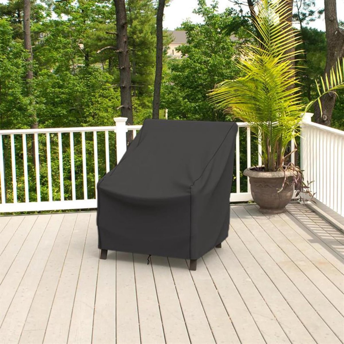 2 stuks beschermhoes voor tuinstoelen, afdekking voor tuinmeubelen, 420D Oxford, waterdicht, winddicht, uv-bescherming, voor tuinstoel, stapelstoelen