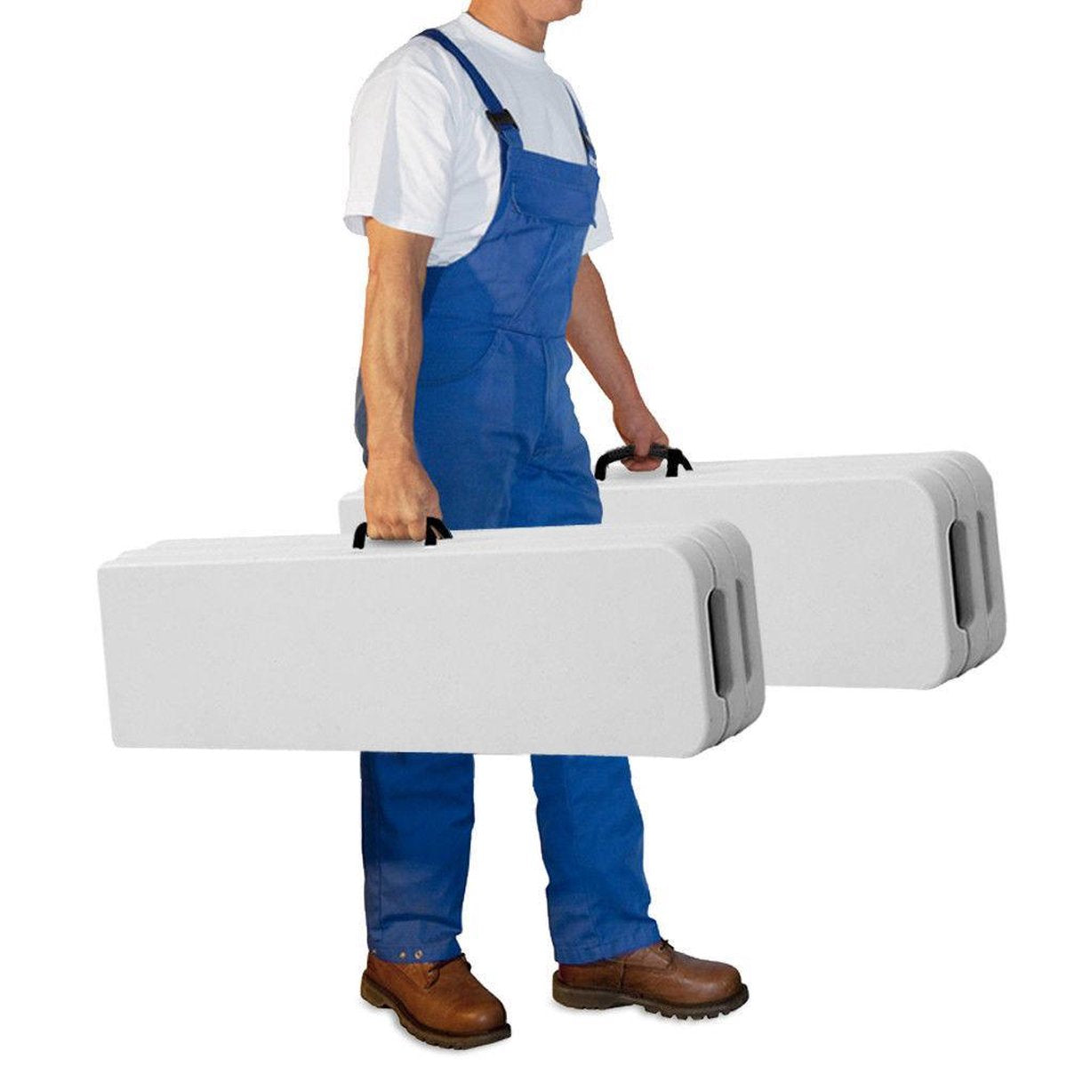 Tuinbank Opklapbaar - 8-persoons - Picknickbank - Set van 2 stuks - Wit