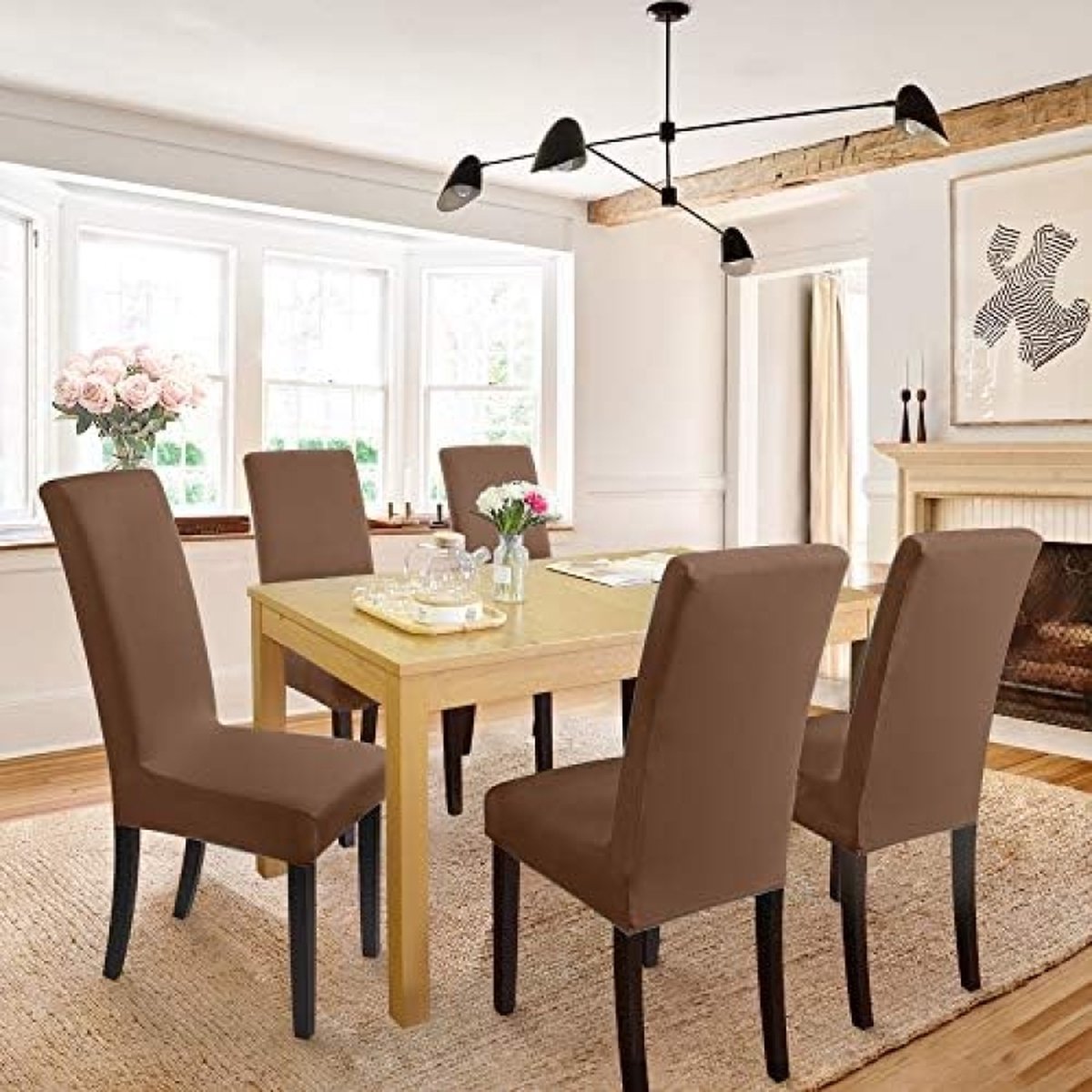 Dining Chair Covers 4 Pack - Removable Washable Dining Chair Slipcovers