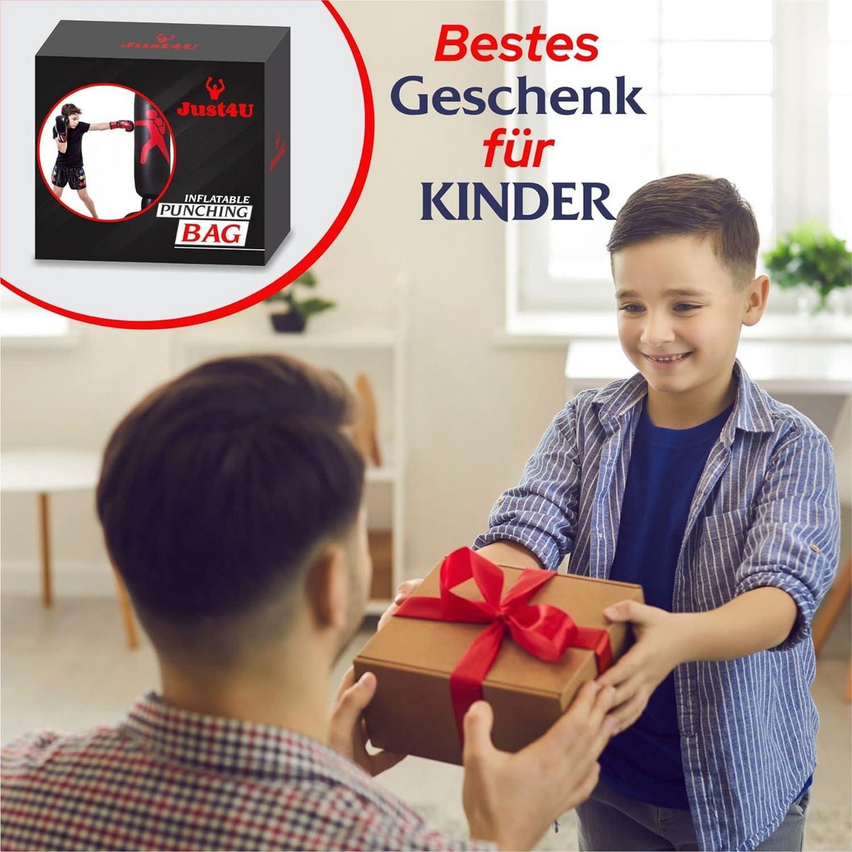 Vrijstaande Opblaasbare Boksbal met Reflexbal - Inclusief Bandages & Luchtpomp - Veert Onmiddellijk Terug - Indoor & Outdoor Vechtsport Praktijk muziek boksautomaat