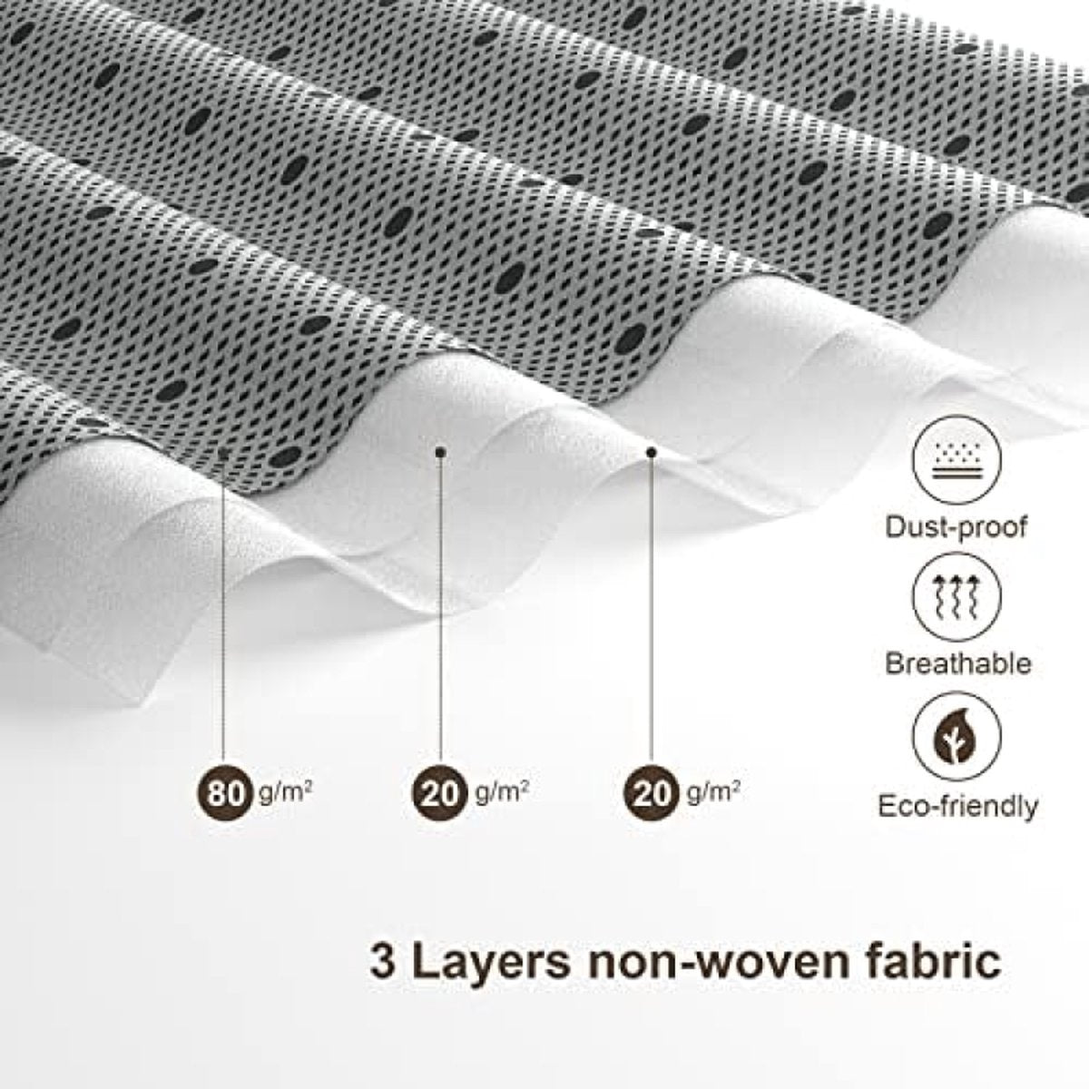 Opbergtas, 3 stuks, voor onder bed, groot, non-woven, tas, stof, handvat, voor dekbedden, kleding, dekbedden, kussens, speelgoed, grijs.