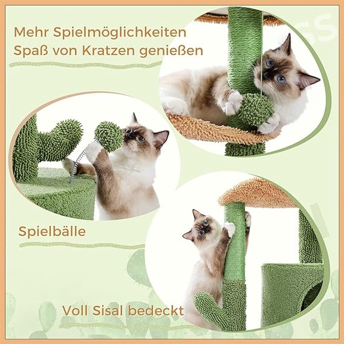 Kattenboom / krabpaal - kattenmeubel \ krabpaal met ligplaatsen, activiteiten, stabiel en stevig, krabpaal met hangmat en mooi kattenhuis,