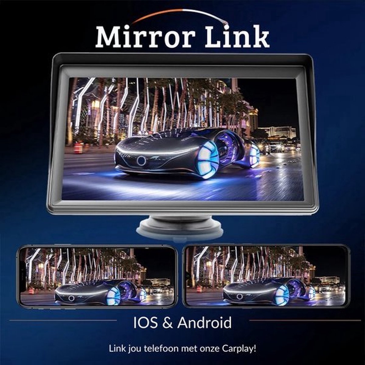 Carplay Dongle & Carplay Scherm Geschikt voor Auto's - Draadloos voor Apple en Android - 7 Inch - Universele Wifi Video Speler - Inclusief Achteruitrijcamera