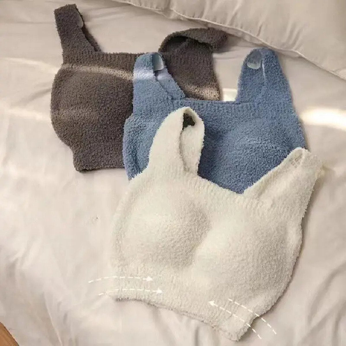Dames Winter Warm Fleece Gevoerd Vest | Thermisch Ondergoed met Bralette en Borstpads | Dikkere Crop Top in Effen Kleur | Maat M | Ondergoed voor Koude Dagen, Warm Vest, Comfortabele Damesmode