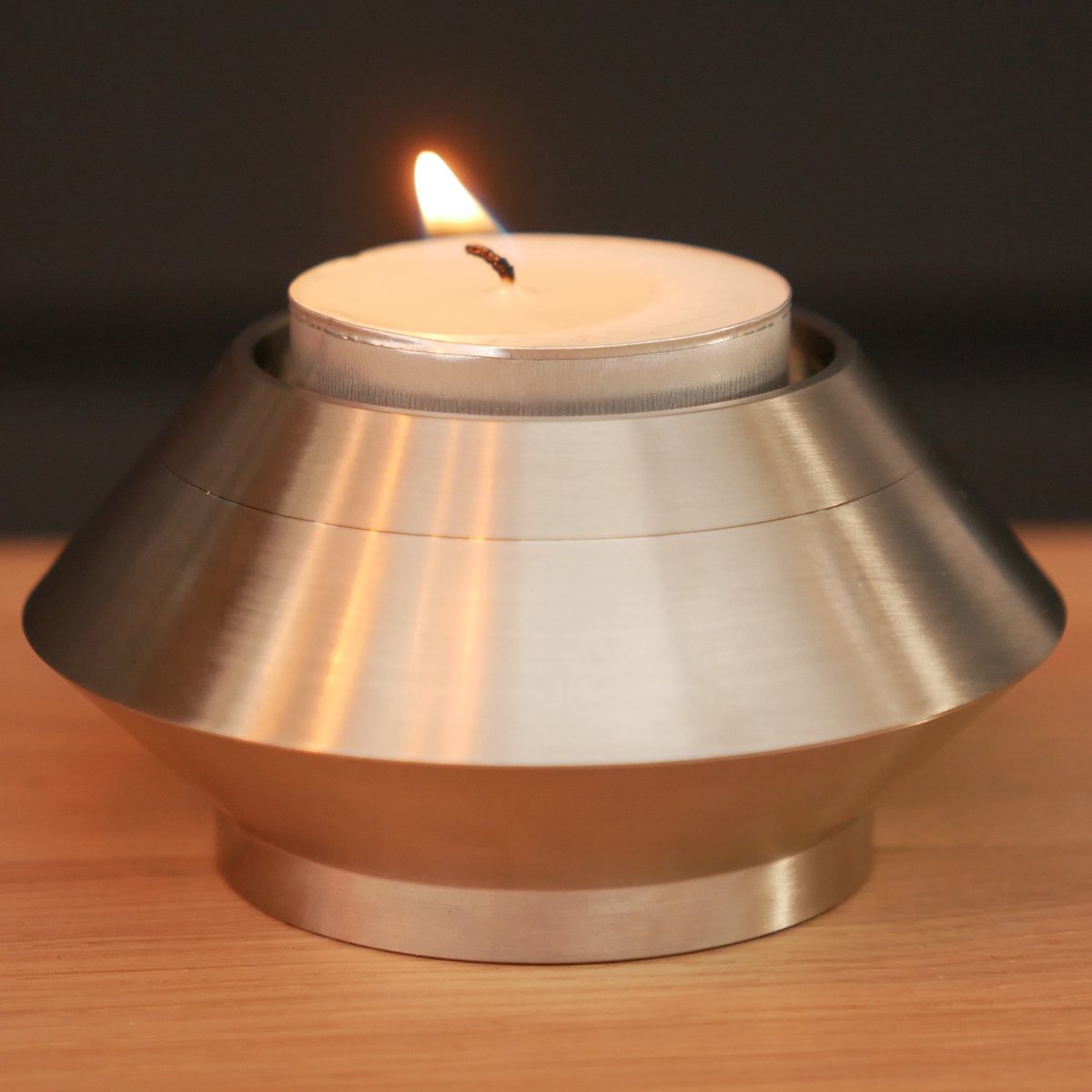 Mini urn - Theelichthouder - Zilverkleurig - Met theelichtje - Kaars