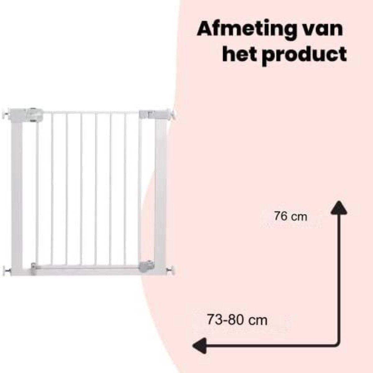 Traphekje harmonica - Traphekje zonder boren - Traphekje met klembevestiging - Uitbreidbaar tot 136 cm (vanaf ca. 6-24 maanden) - 80 x 73 cm
