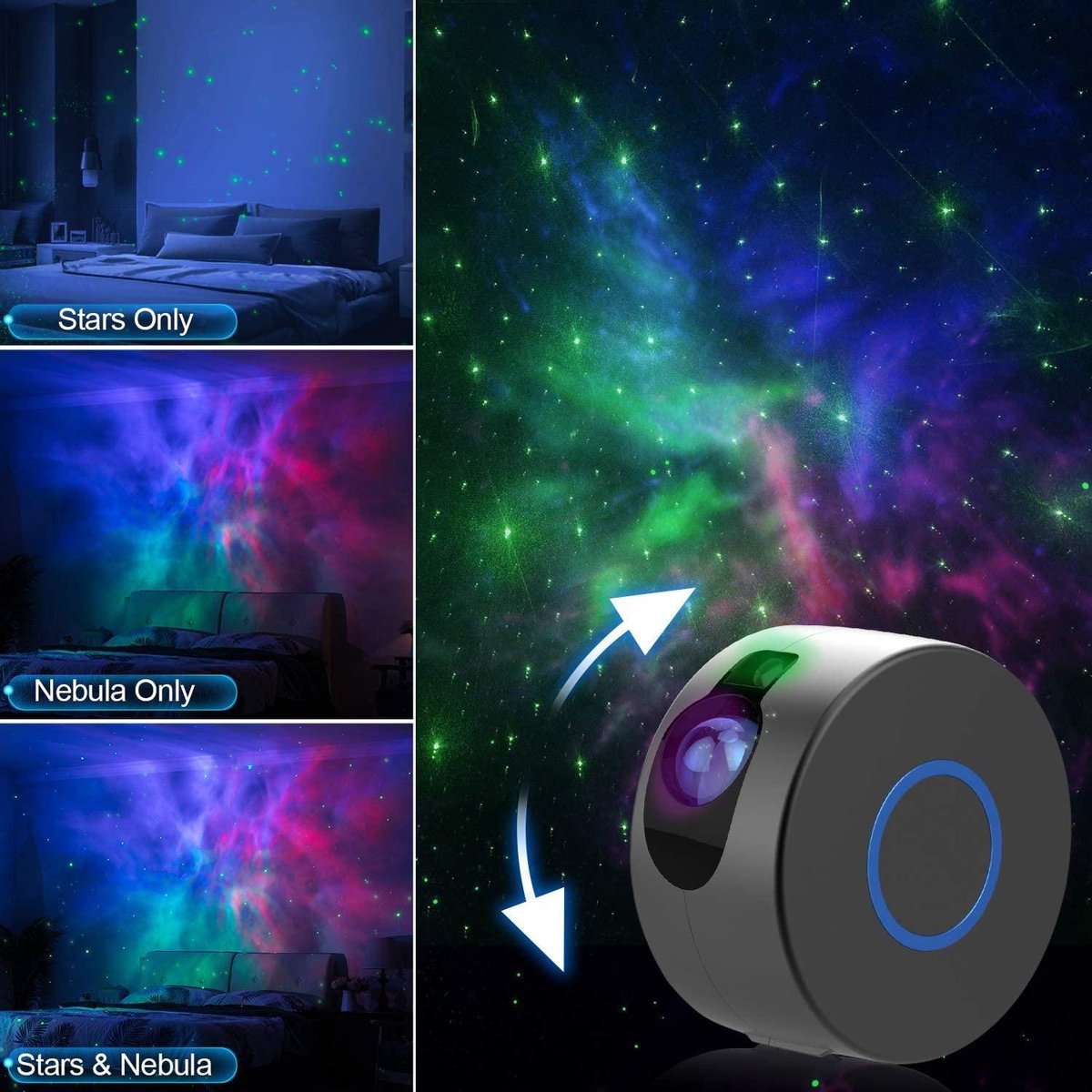 Star Projector - Projection Lamp - Galaxy Projector - Star Projector - Night Light - Starry Sky - LED Lamp - grey