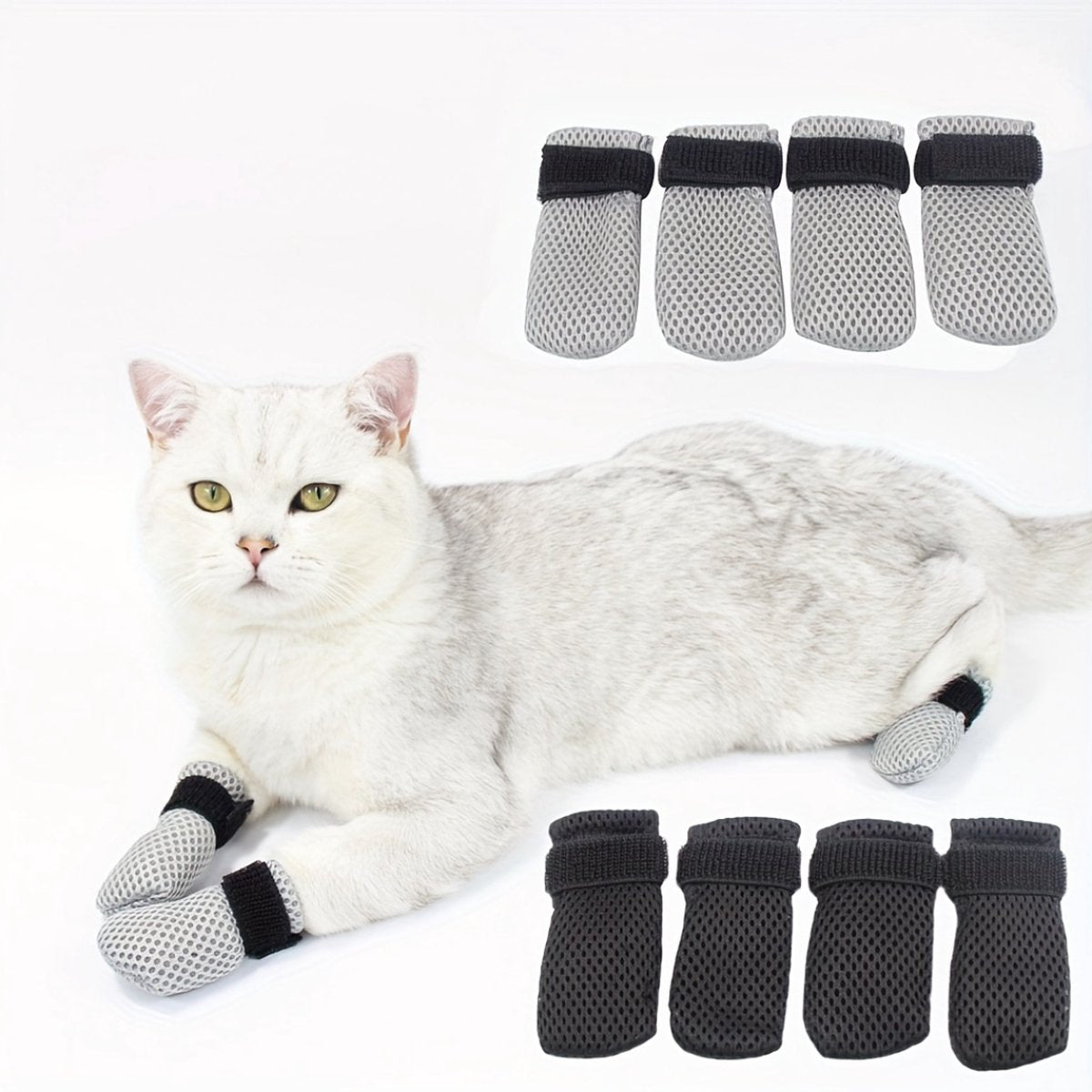 Krab Bescherming Katten - Nagelhoesjes Kat - Anti Krab Katten - Kattennagels - Maat L - Zwart