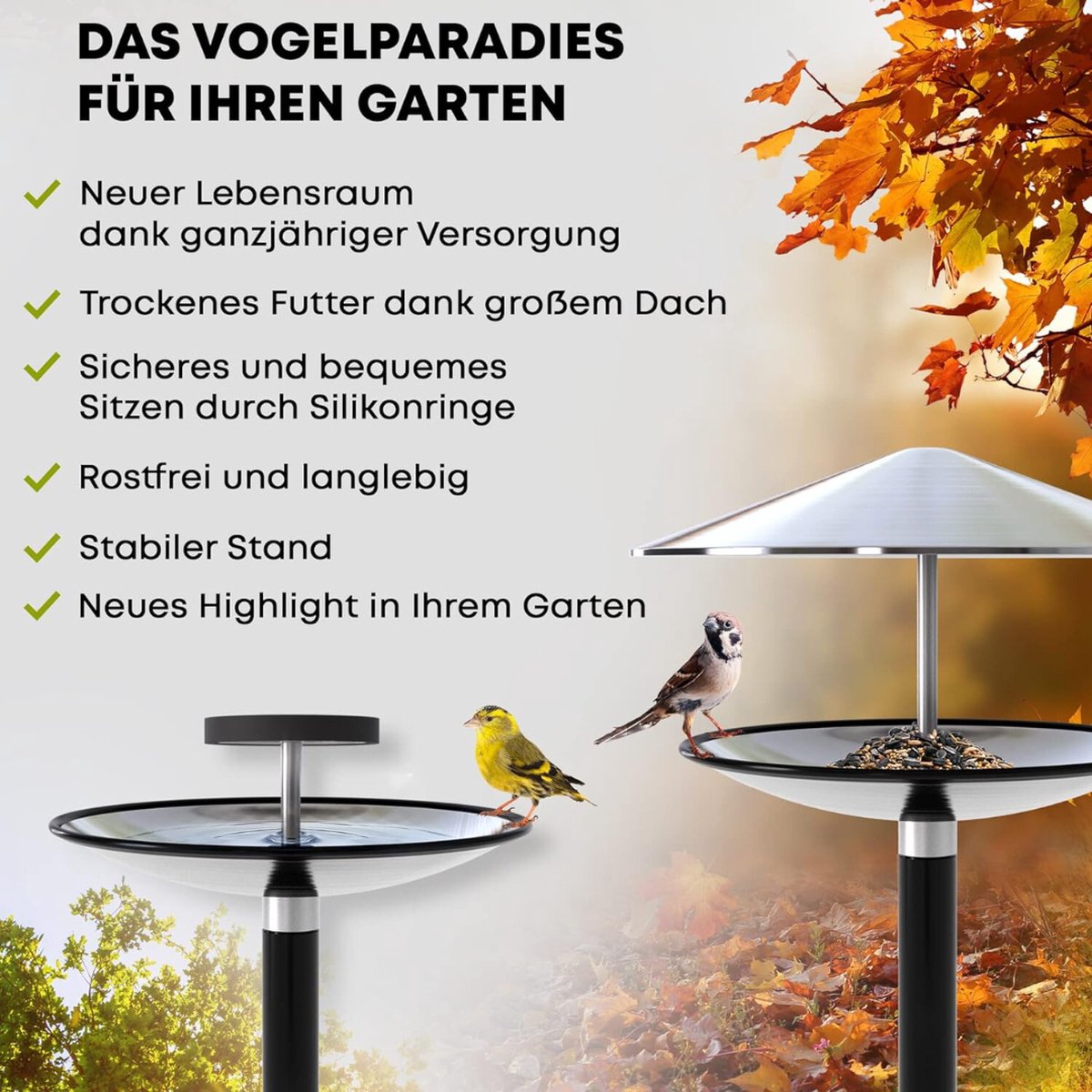 Vogelhuisje op Paal - Voederhuisje op Paal - Vogelhuisje op Voet - Staand Vogelhuisje - Perfect voor Lente