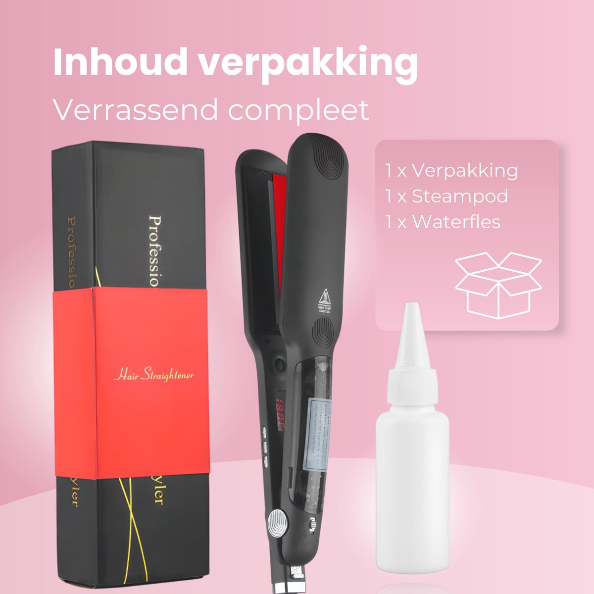 Steam Straightener - 4.0 - Steam Straightener Pod - Professional Hair Straightener - Curling Iron - Infrared Hair Straightener