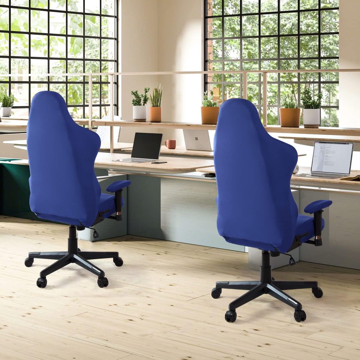 Rekbare gamingstoelhoezen, afneembaar, wasbare stoelhoes voor computerstoel, bureaustoel, draaistoel, DX Racing, gamingstoel (geen stoel), blauw