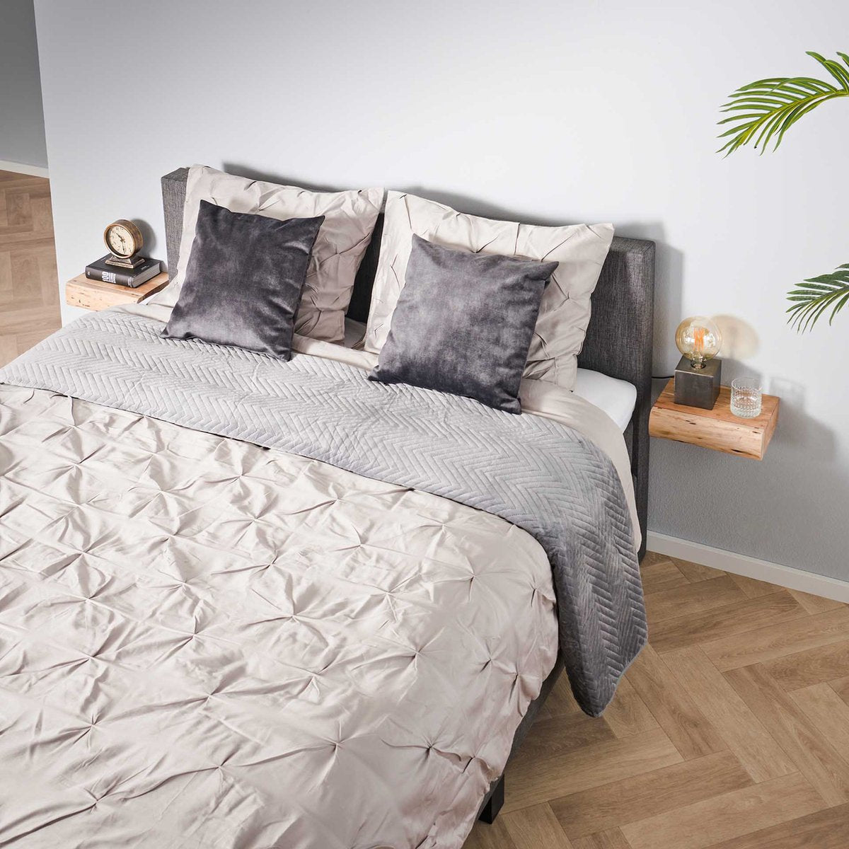 Nachtkastje Tree XS | 1 lade | set van 2 | bruin | hout | 20 x 30 x 8 cm | slaapkamer | modern design