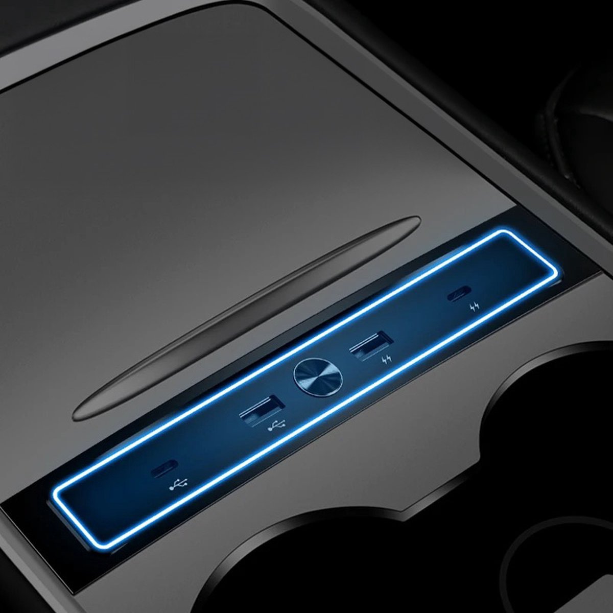 Tesla Model Y en Model 3 USB Hub 4-in-1: Premium Accessoire voor Nederland & België