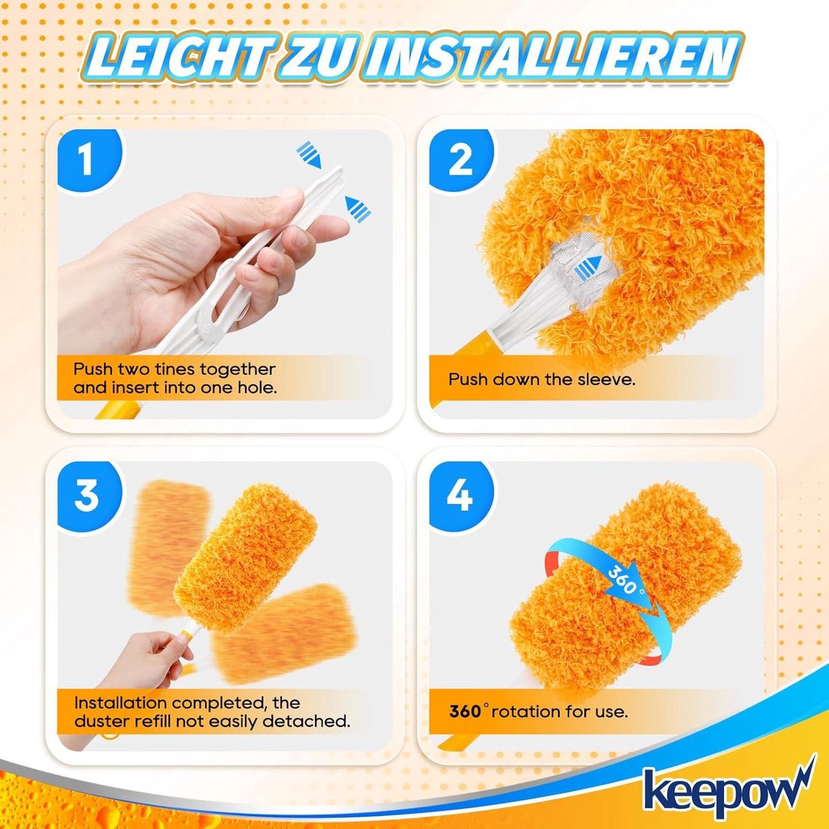 Refill herbruikbare stofmagneet - Swiffer Duster XXL & Swiffer Duster 360° - plumeau navulverpakking (4 stuks) Duster