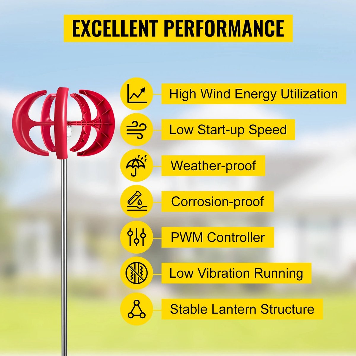 Windturbine - Alternatieve Energie Generator - Windmolen Generator - 600W - Wind Energie - Wit