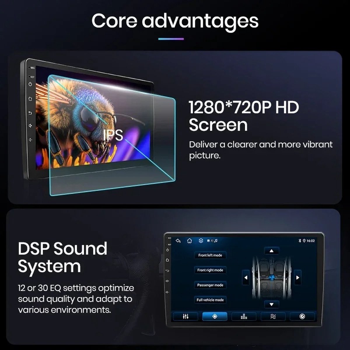Universal Car Radio - Car Radio with Bluetooth - Car Radio Apple Carplay - Android Auto - 7 Inch