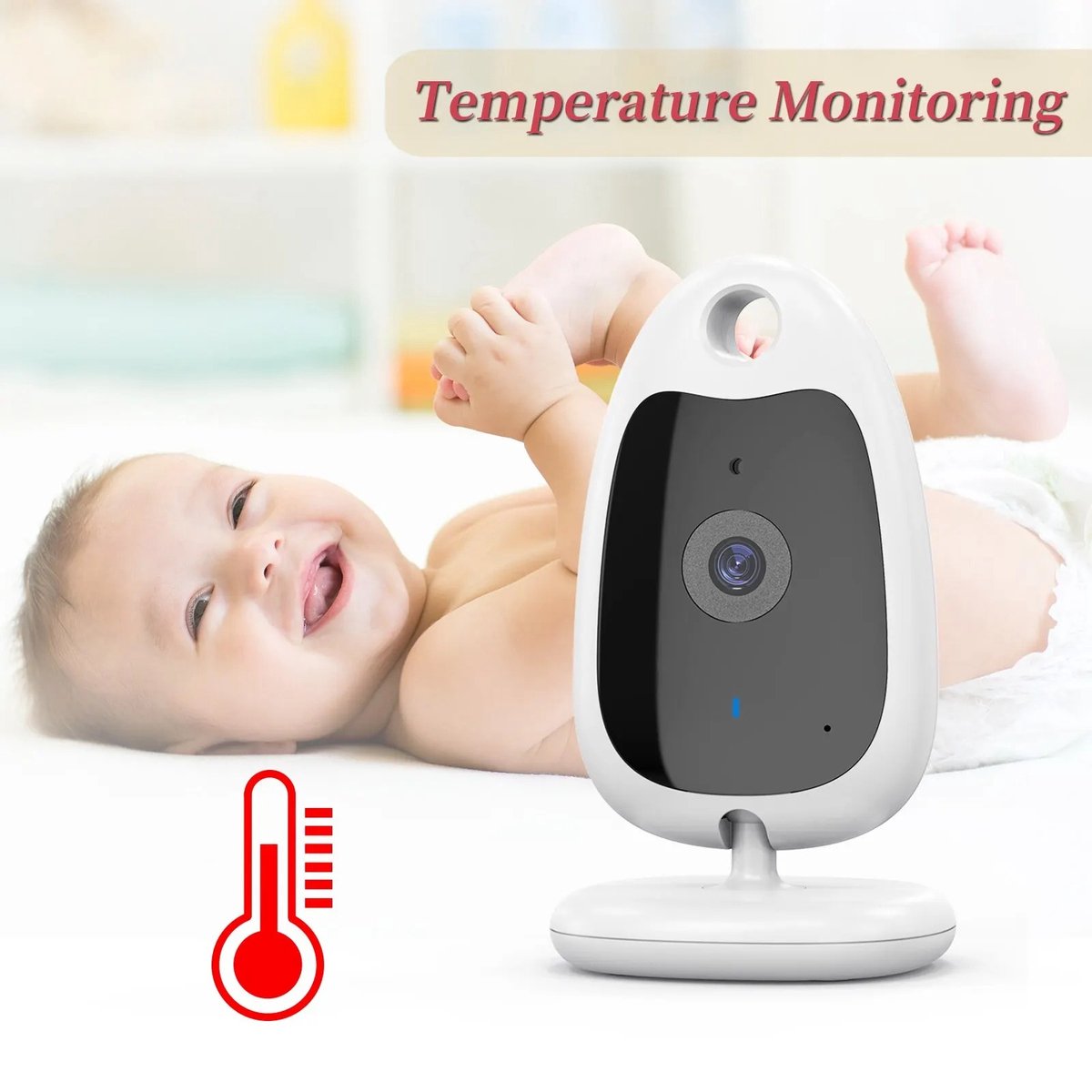 TakTark - Babyfoon - Babyfoon met camera - Temperatuurbewaking - Draadloos - Nachtzicht - Bereik 300 meter