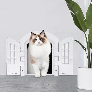 Kattenluik - Buitendeur kattendeur - Binnendeur kattenklep - Eenvoudige zelfmontage - Geschikt voor elke deur - 235 x 17 cm