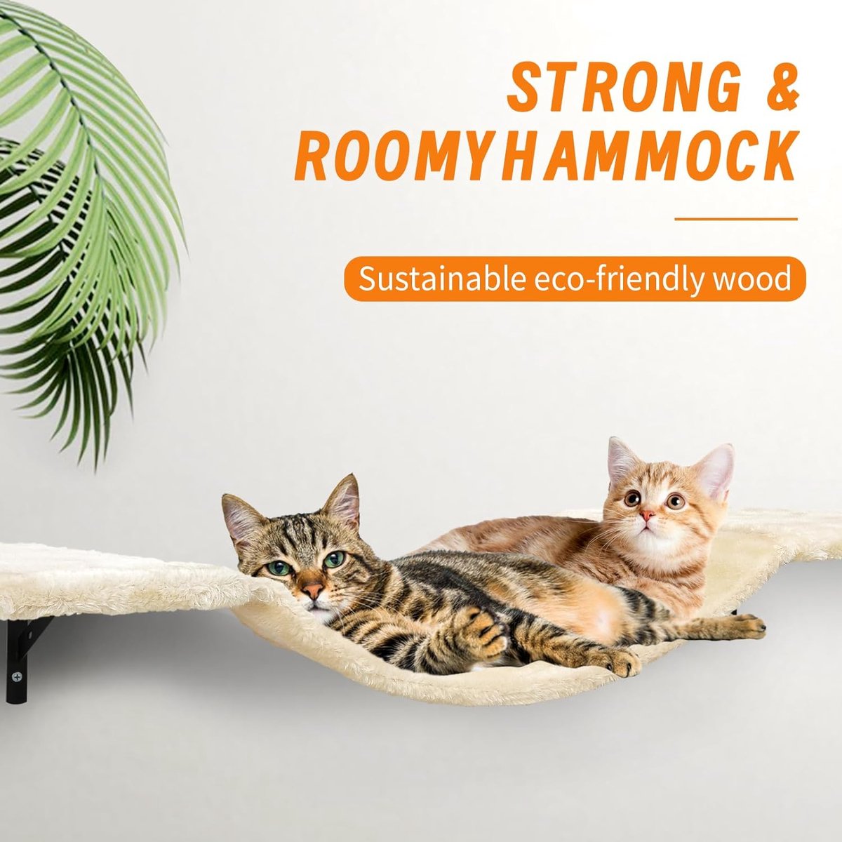 Cat Climbing Wall Set with Scratching Post Hammock, Cat Cave Wall, Cat Bridge, Scratching Board, and Scratching Post - 7-Piece Wooden Cat Furniture for Cats, Catwalk (Grey)