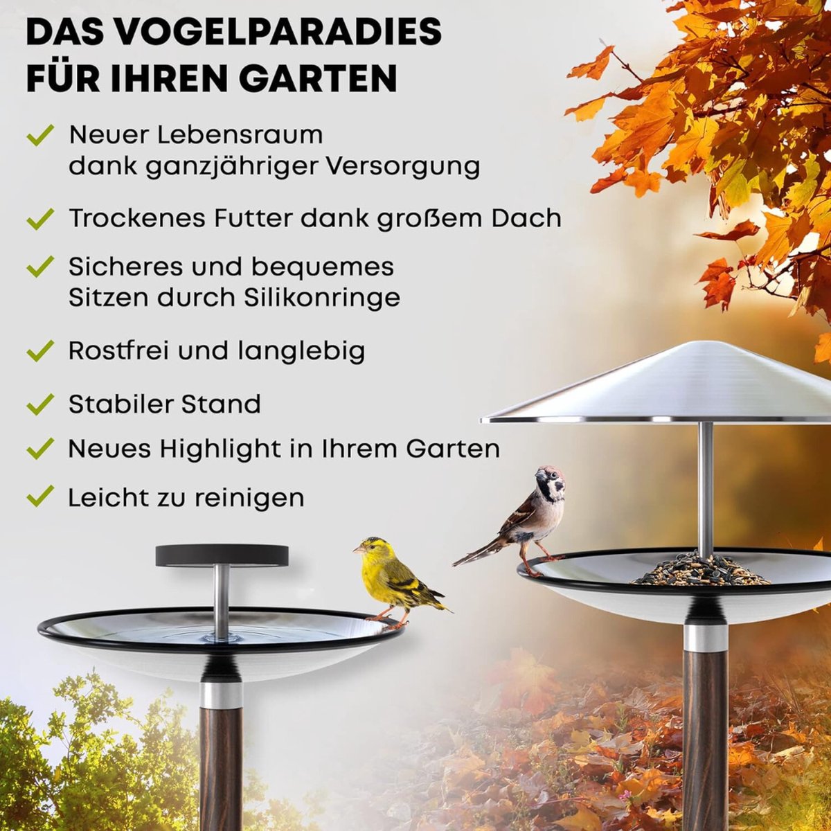 Vogelhuisje op Paal - Voederhuisje op Paal - Vogelhuisje op Voet - Staand Vogelhuisje - Perfect voor de Lente